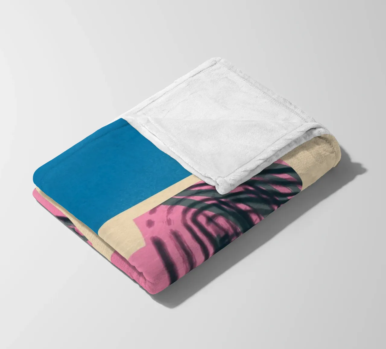 Gradient dynamic shapes fleece blanket by Little Dean