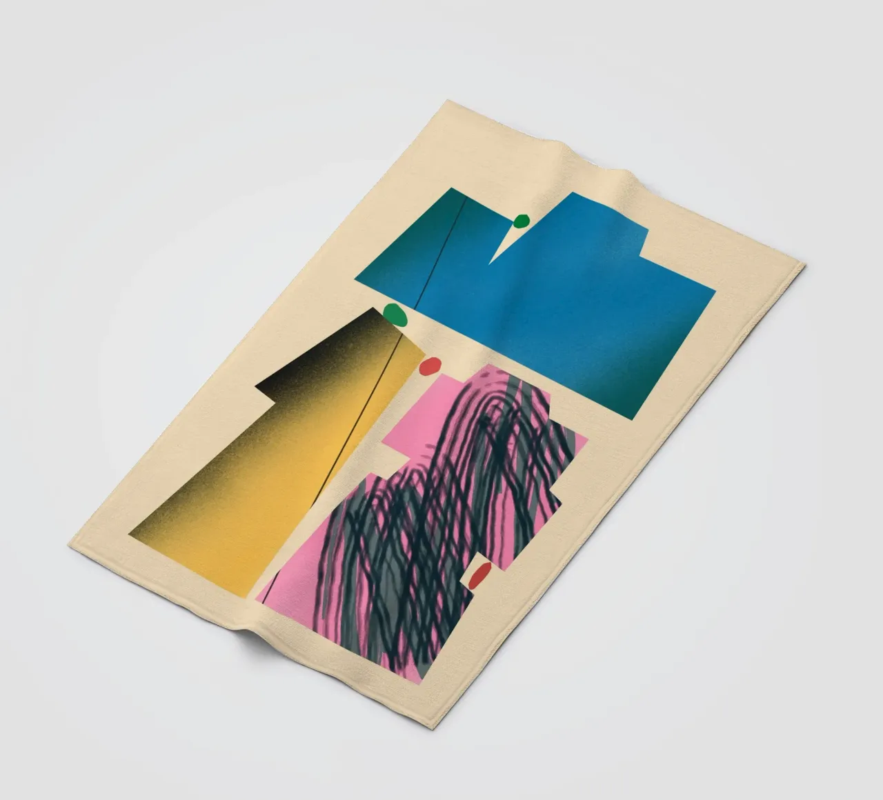 Gradient dynamic shapes fleece blanket by Little Dean