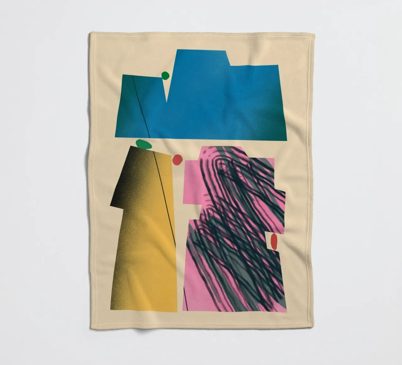 Gradient dynamic shapes fleece blanket by Little Dean