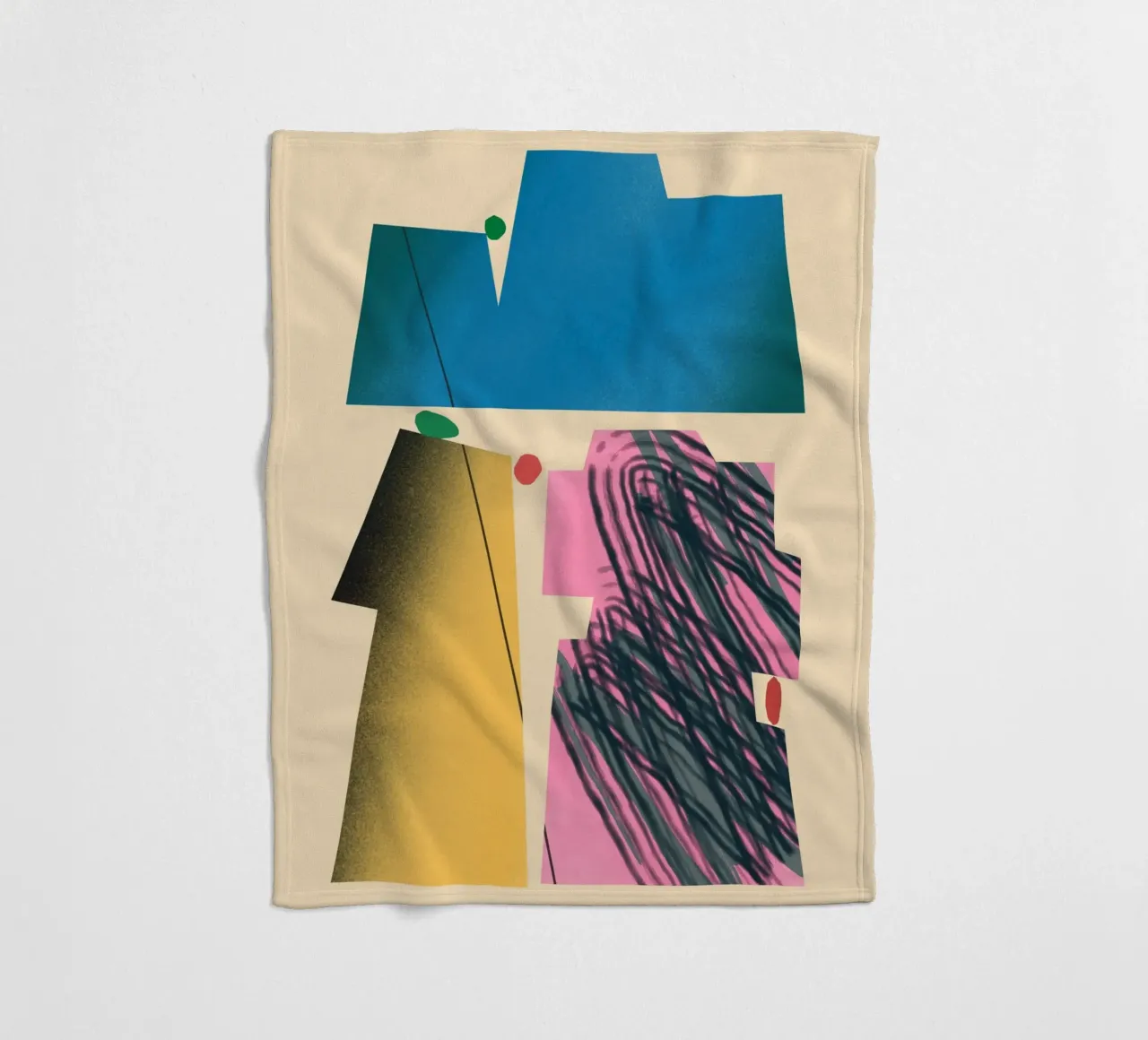 Gradient dynamic shapes fleece blanket by Little Dean