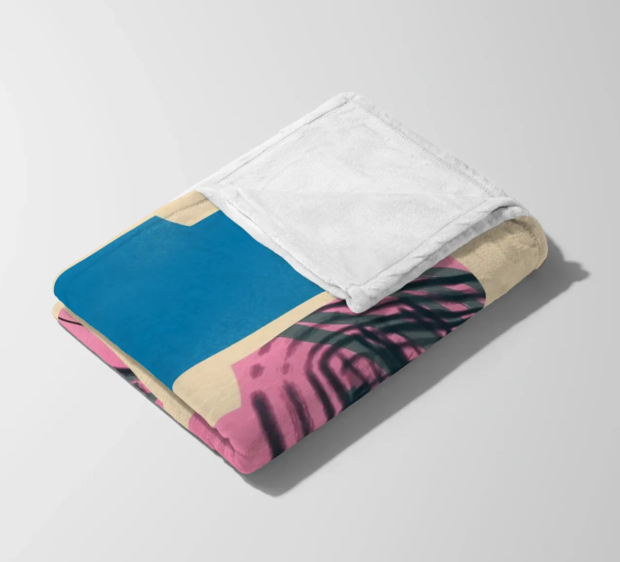 Gradient dynamic shapes fleece blanket by Little Dean