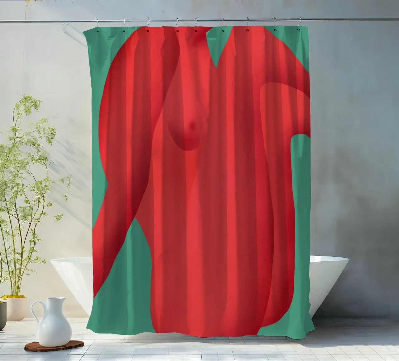 Curve rosse tenda da doccia da Little Dean
