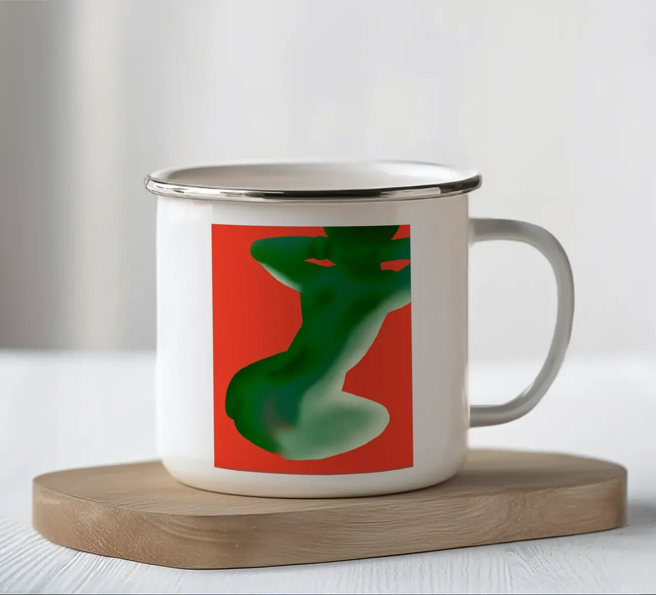 Curve posteriori verdi tazza in smalto da Little Dean