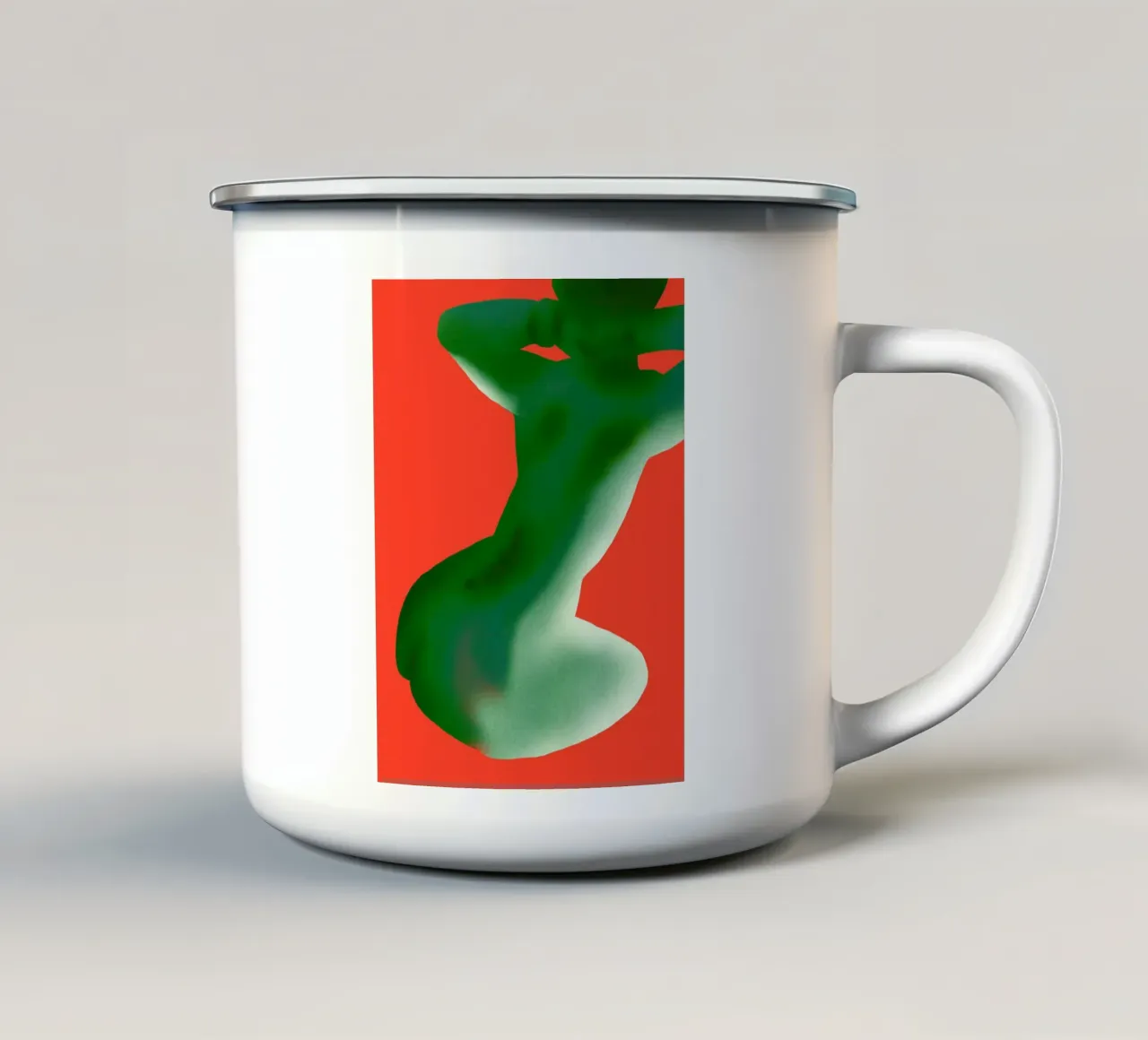 Curve posteriori verdi tazza in smalto da Little Dean