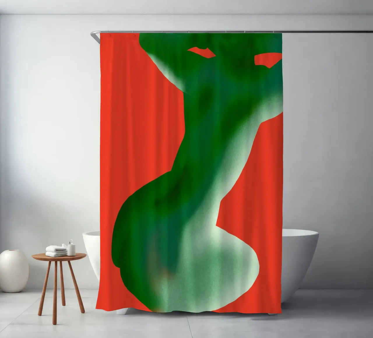 Curve posteriori verdi tenda da doccia da Little Dean