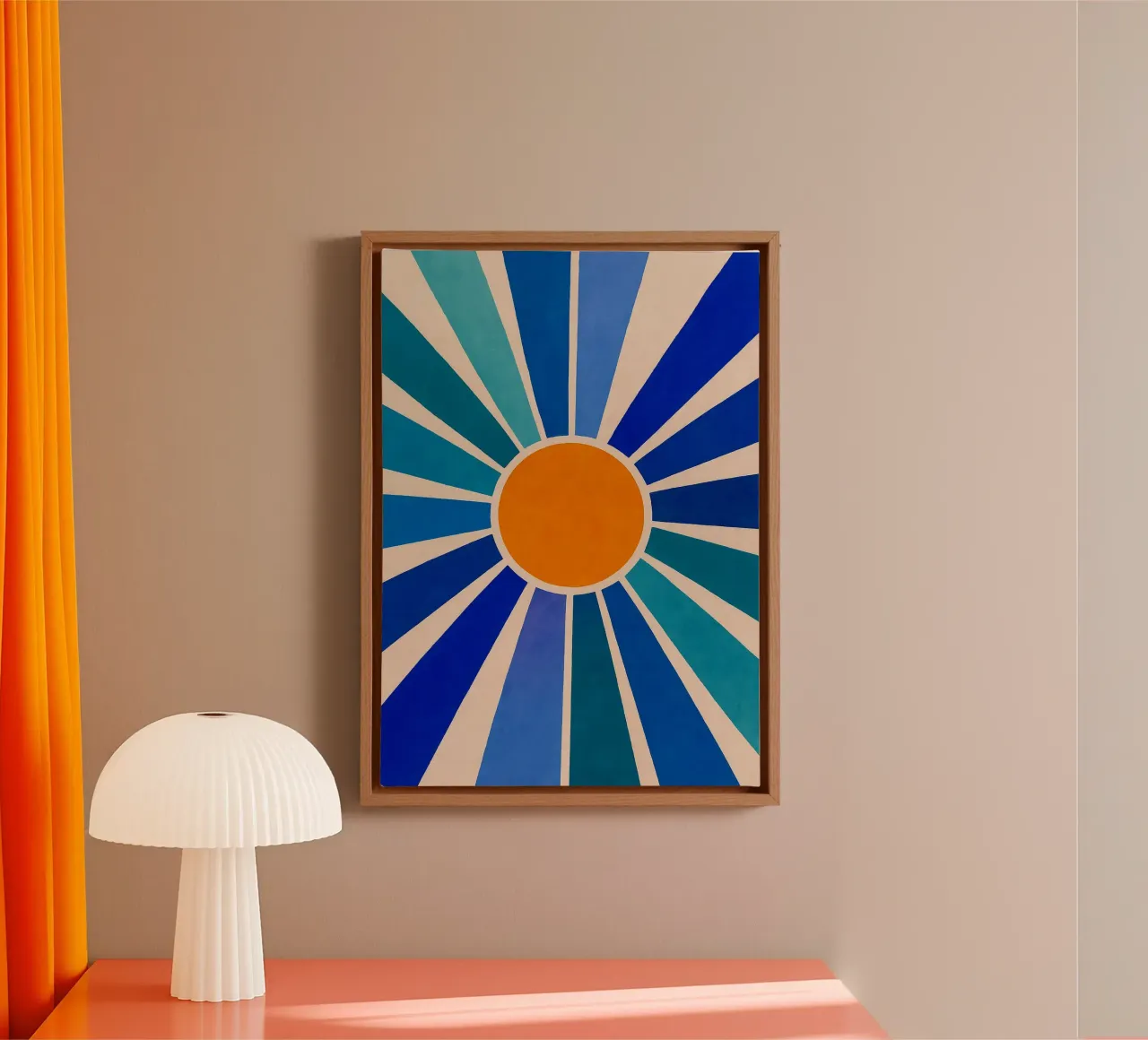 Arte dell'immaginazione astratta del sole tela con Cornice a cassetta da Bulaxtims
