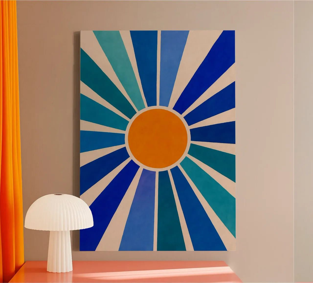 Arte dell'immaginazione astratta del sole tela con Cornice a cassetta da Bulaxtims