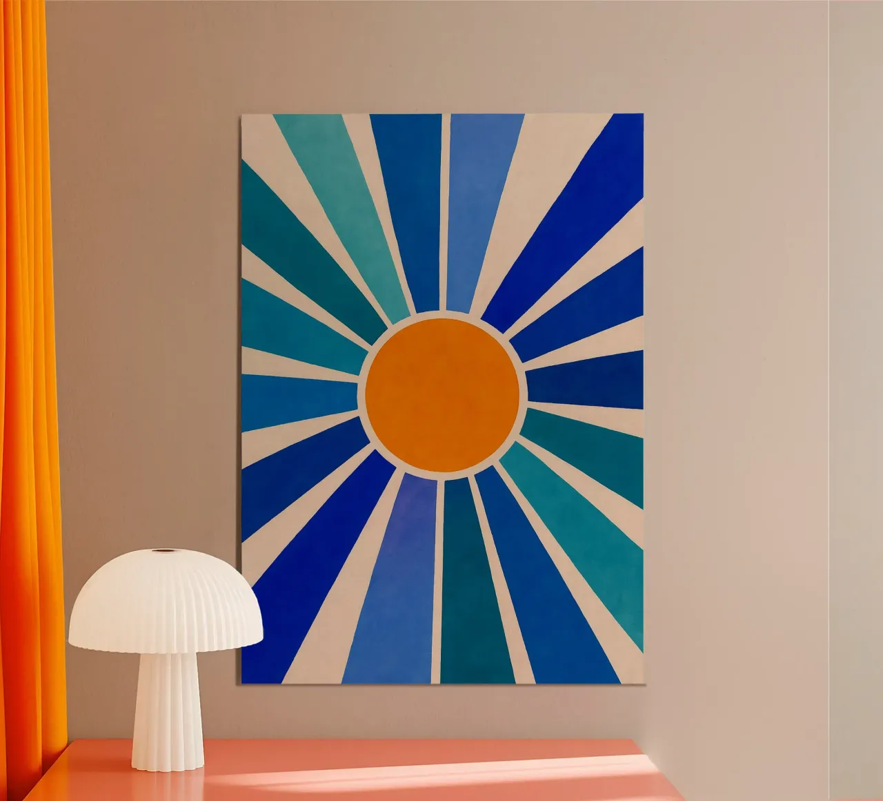 Arte dell'immaginazione astratta del sole poster con telaio in alluminio da Bulaxtims