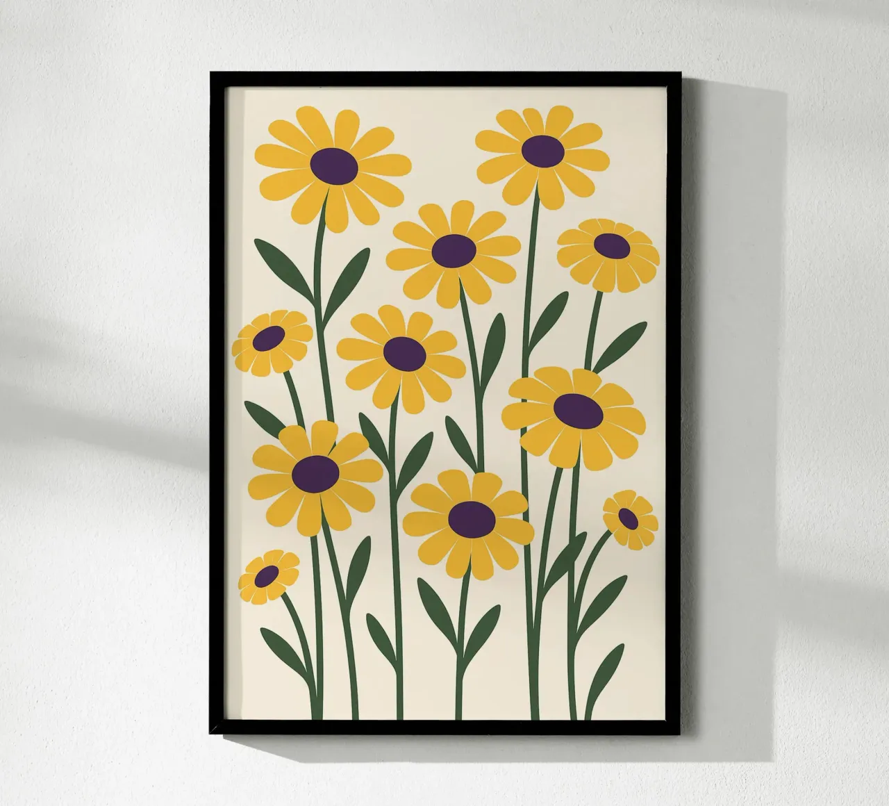 Fleurs de soleil Art abstrait poster avec cadre en aluminium de Bulaxtims