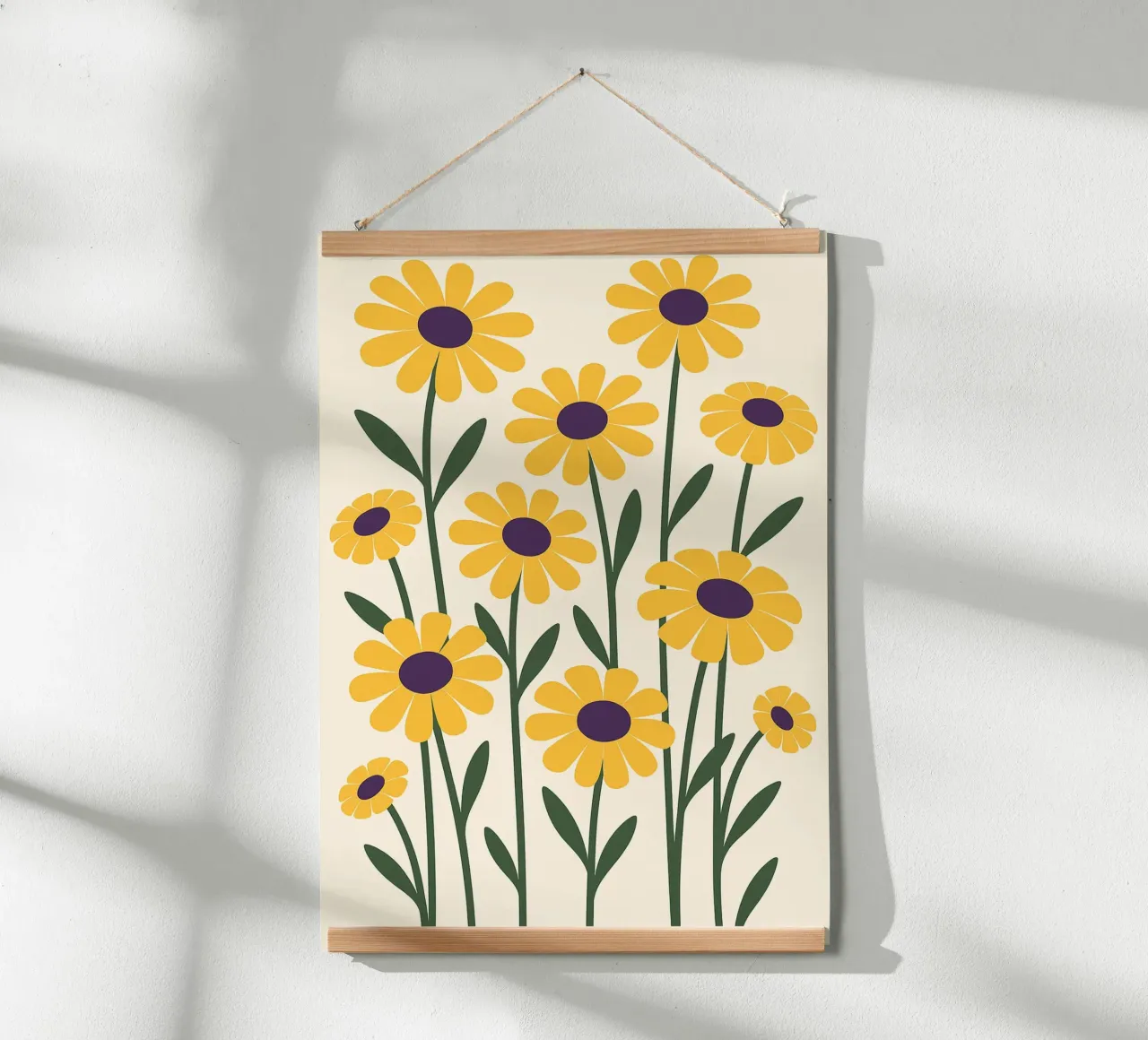 Fleurs de soleil Art abstrait poster avec cadre en aluminium de Bulaxtims