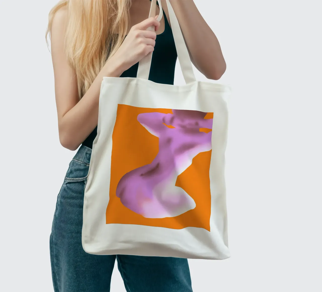 Curve posteriori rosa borsa in juta da Little Dean