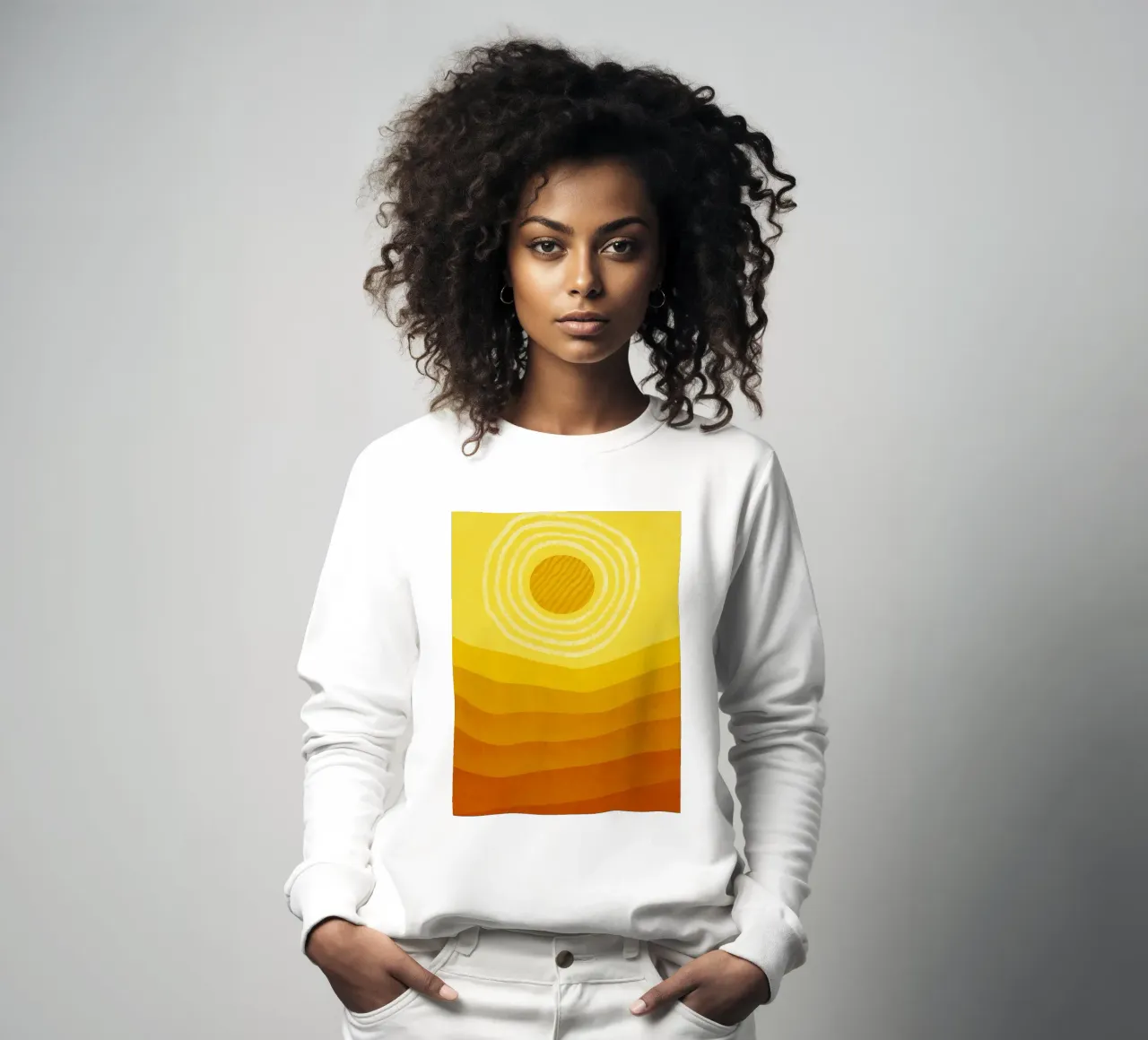 Sole nel deserto Arte astratta moderna felpa da Bulaxtims