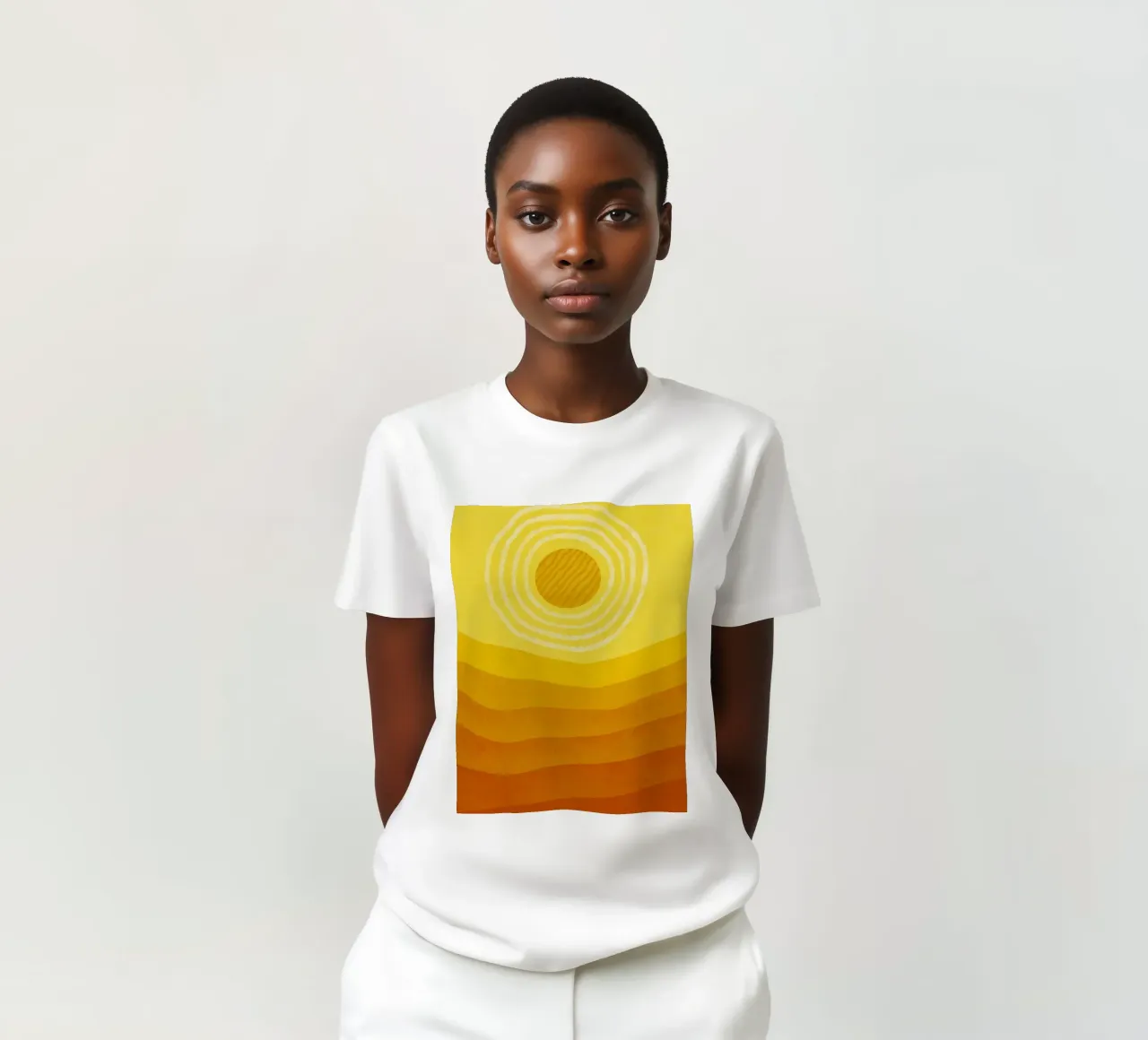 Sole nel deserto Arte astratta moderna t-shirt da Bulaxtims
