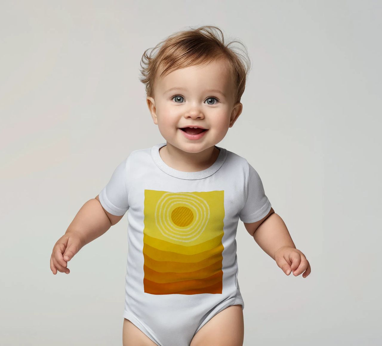 Sun in the desert Modern Abstract Art short-sleeve baby romper by Bulaxtims