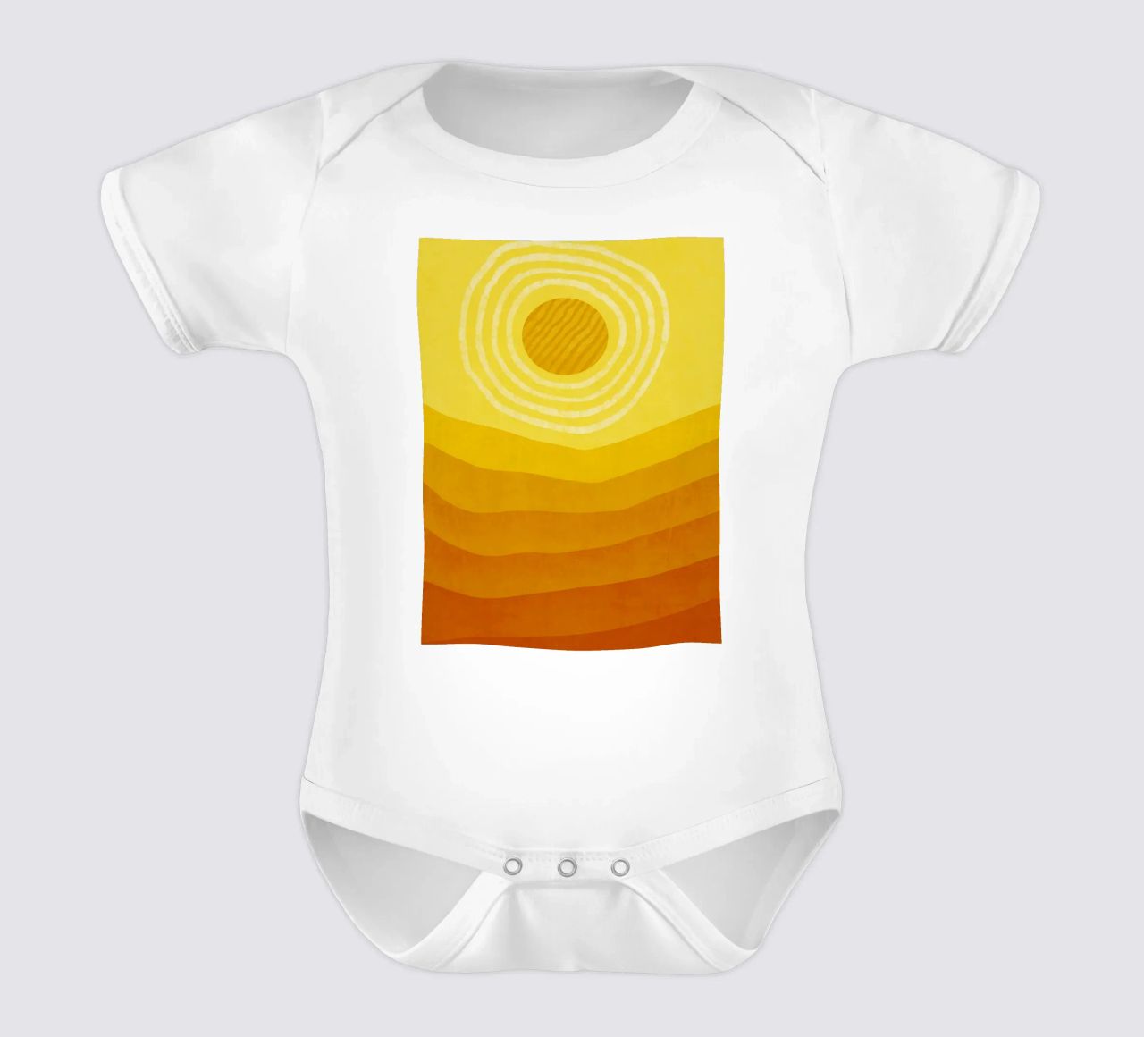 Sun in the desert Modern Abstract Art short-sleeve baby romper by Bulaxtims