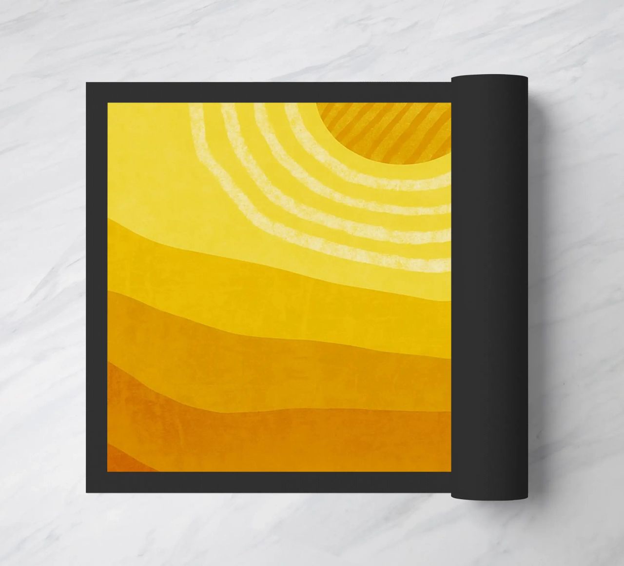 Sun in the desert Modern Abstract Art doormat by Bulaxtims