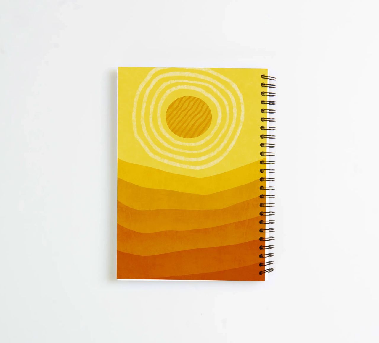 Sun in the desert Modern Abstract Art spiral notebook by Bulaxtims
