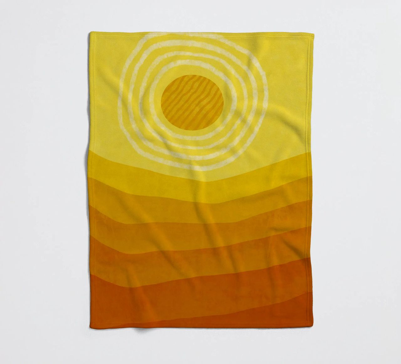 Sun in the desert Modern Abstract Art fleece blanket by Bulaxtims