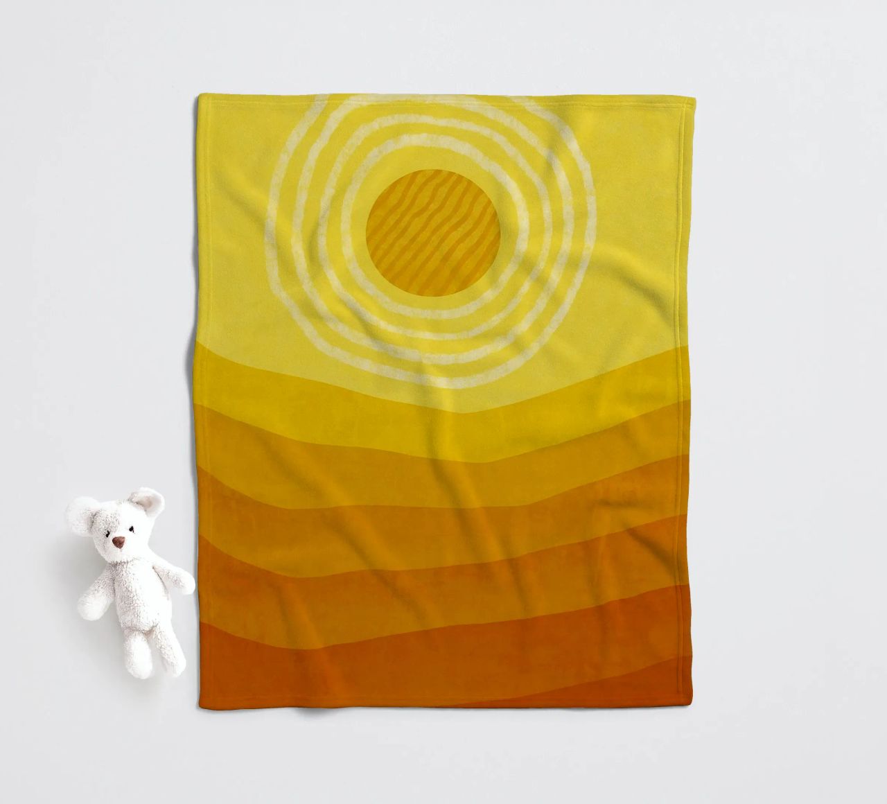 Sun in the desert Modern Abstract Art fleece blanket by Bulaxtims