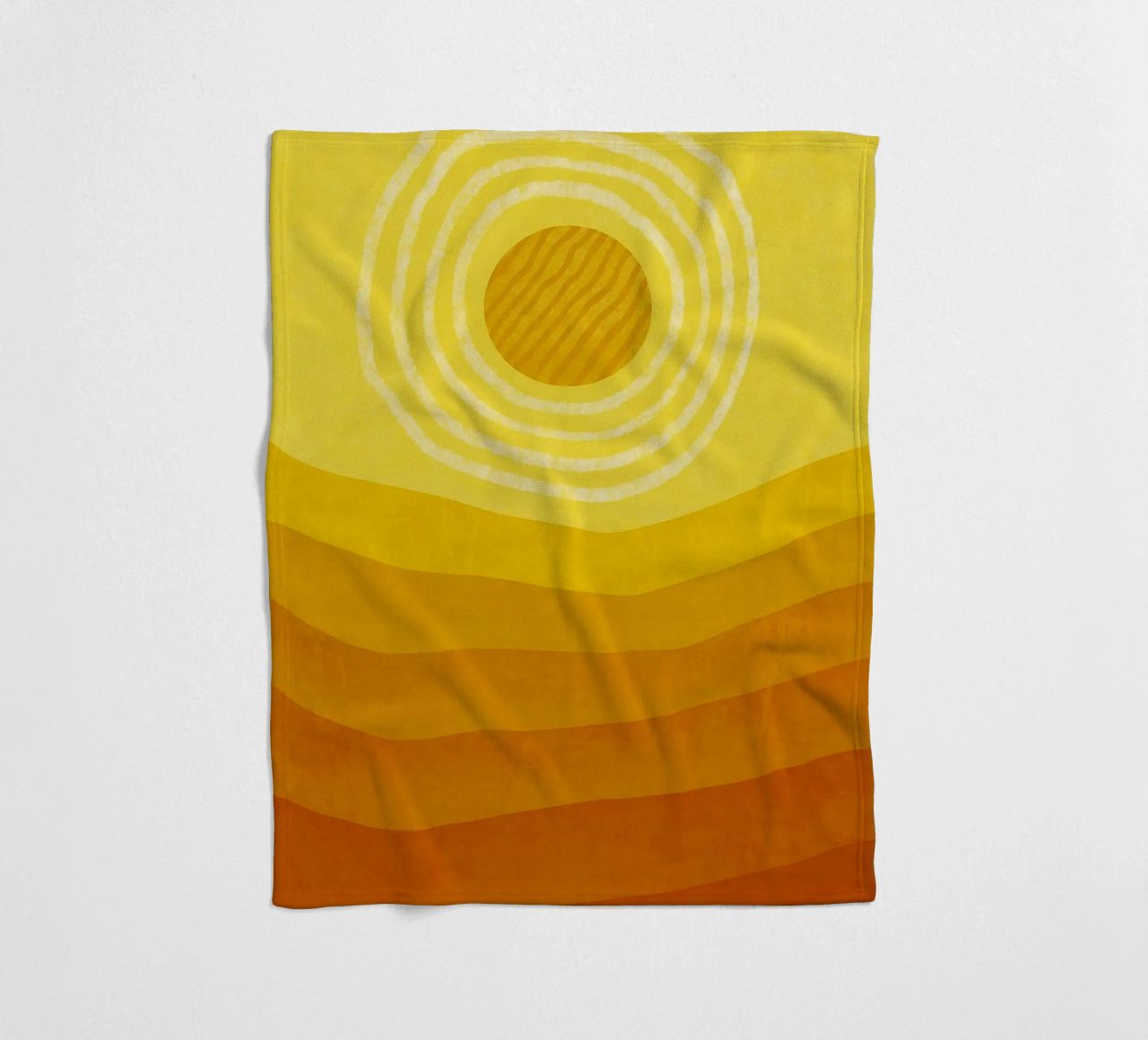 Sun in the desert Modern Abstract Art fleece blanket by Bulaxtims