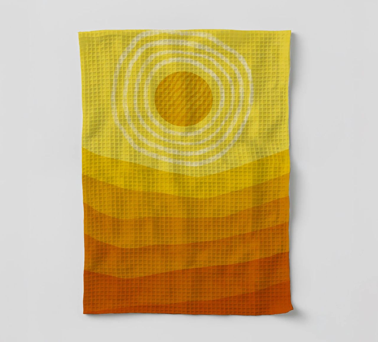 Sun in the desert Modern Abstract Art tea towel by Bulaxtims