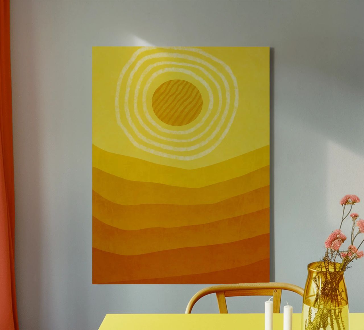 Sun in the desert Modern Abstract Art canvas by Bulaxtims