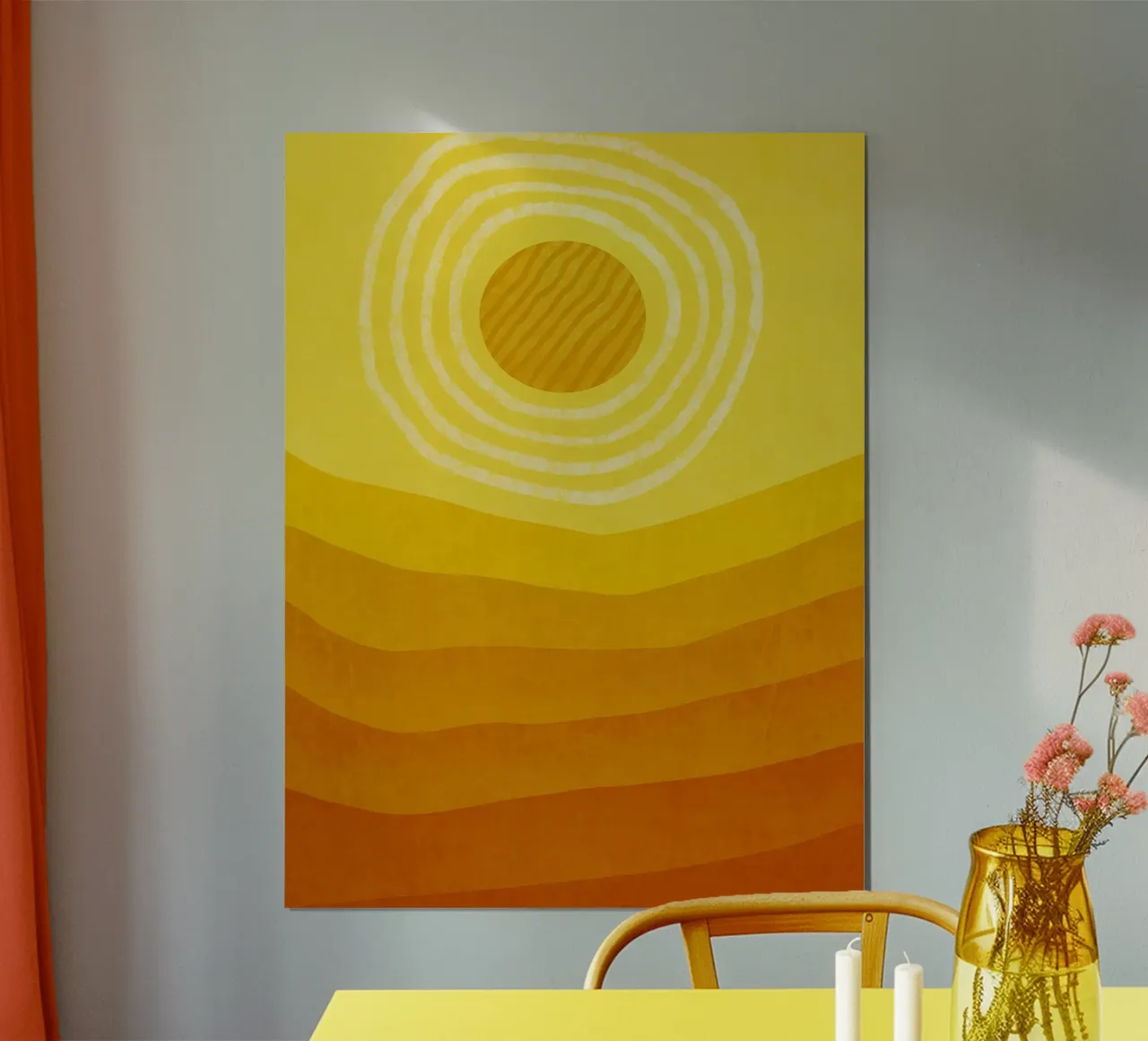 Sole nel deserto Arte astratta moderna carta hahnemühle da Bulaxtims
