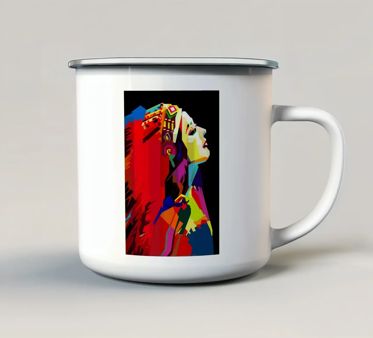 Apache Donna Stile Etnico WPAP Trending Now tazza in smalto da Artkreator