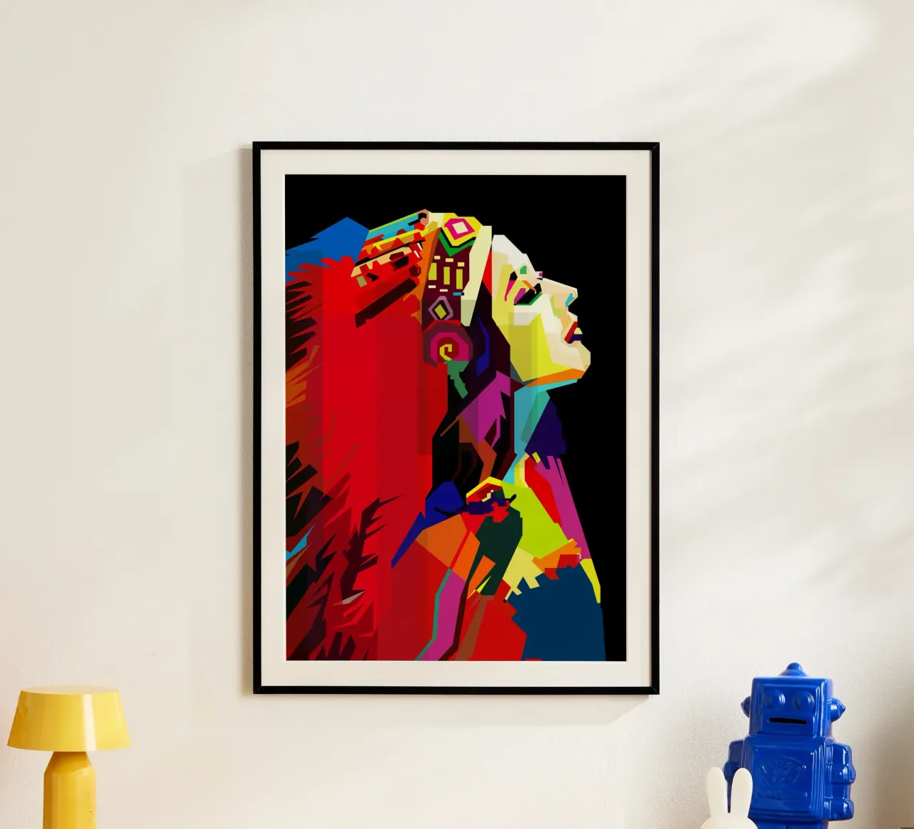 Apache Donna Stile Etnico WPAP Trending Now poster con telaio in alluminio da Artkreator