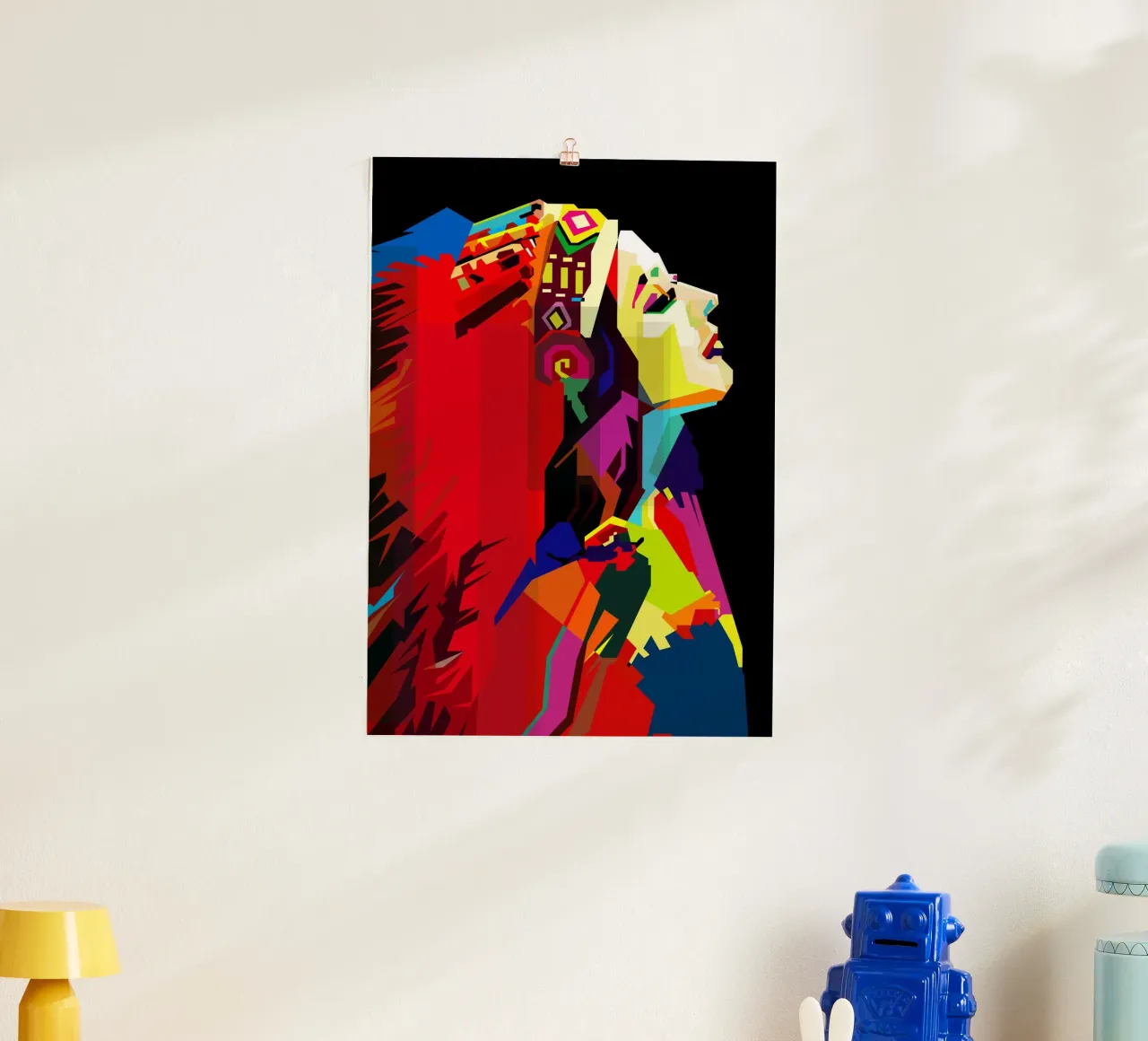 Apache Donna Stile Etnico WPAP Trending Now poster con telaio in alluminio da Artkreator