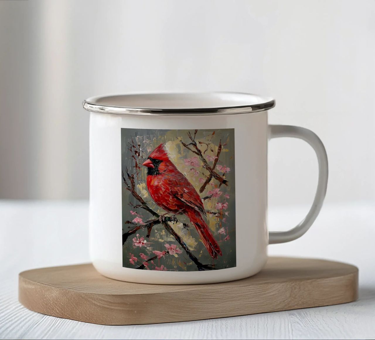 Robin tazza in smalto da Point and Art