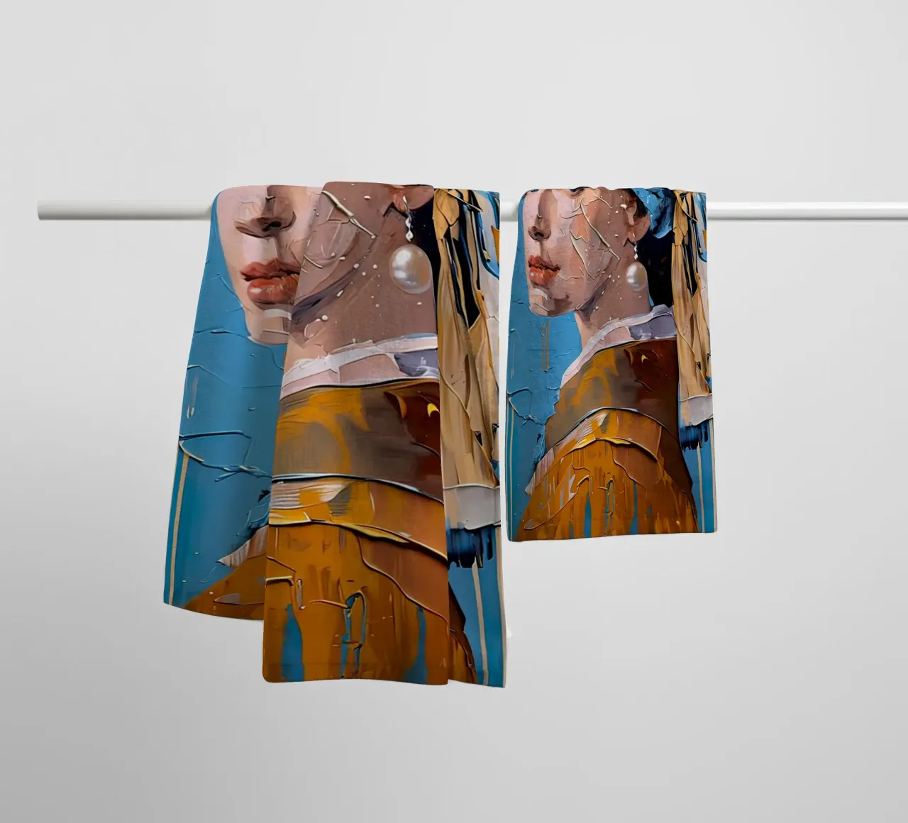 La ragazza con l'orecchino di perla di Johannes Vermeer asciugamano da bagno da 🎨 Point and Art