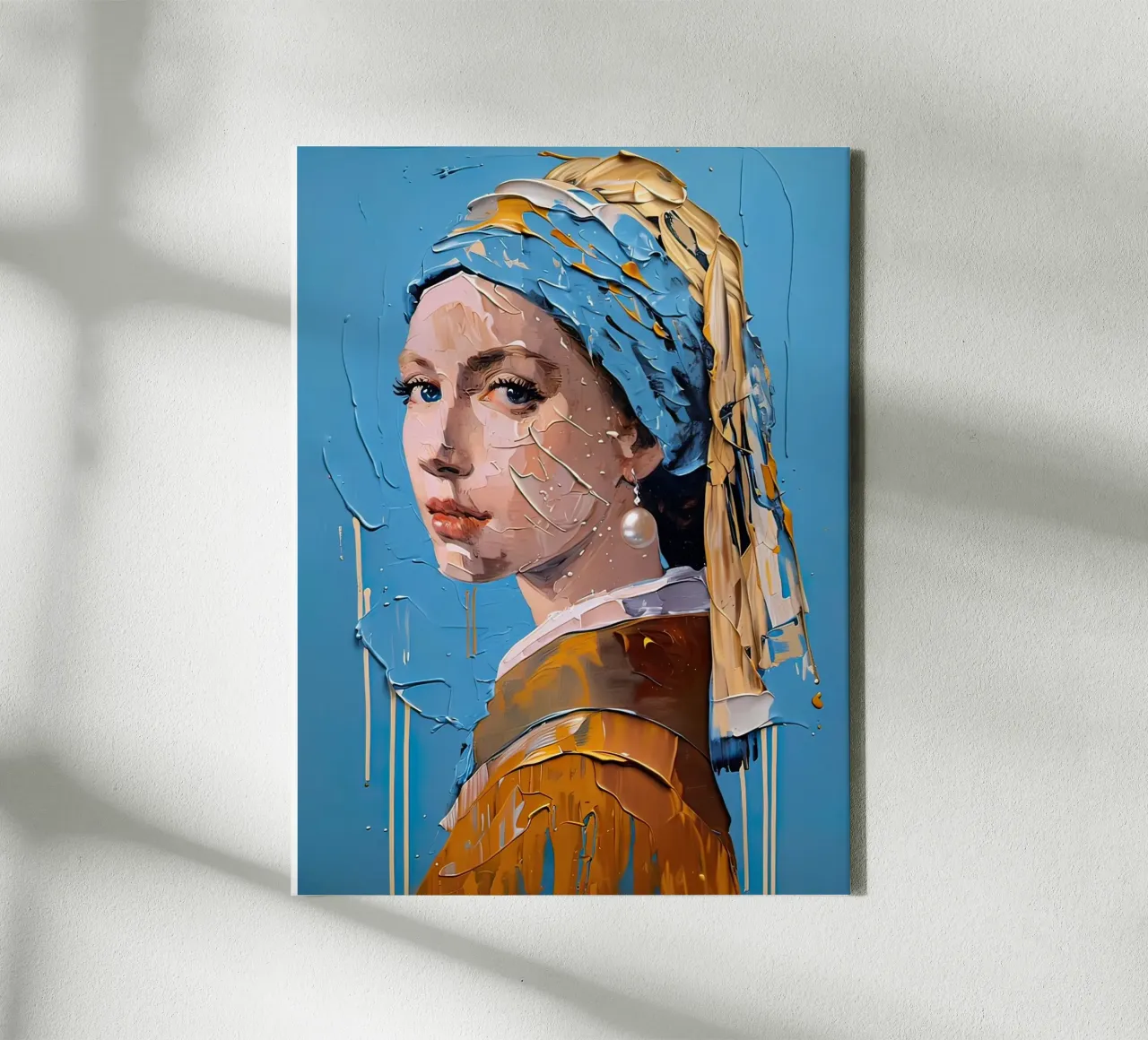 La ragazza con l'orecchino di perla di Johannes Vermeer tela con Cornice a cassetta da 🎨 Point and Art