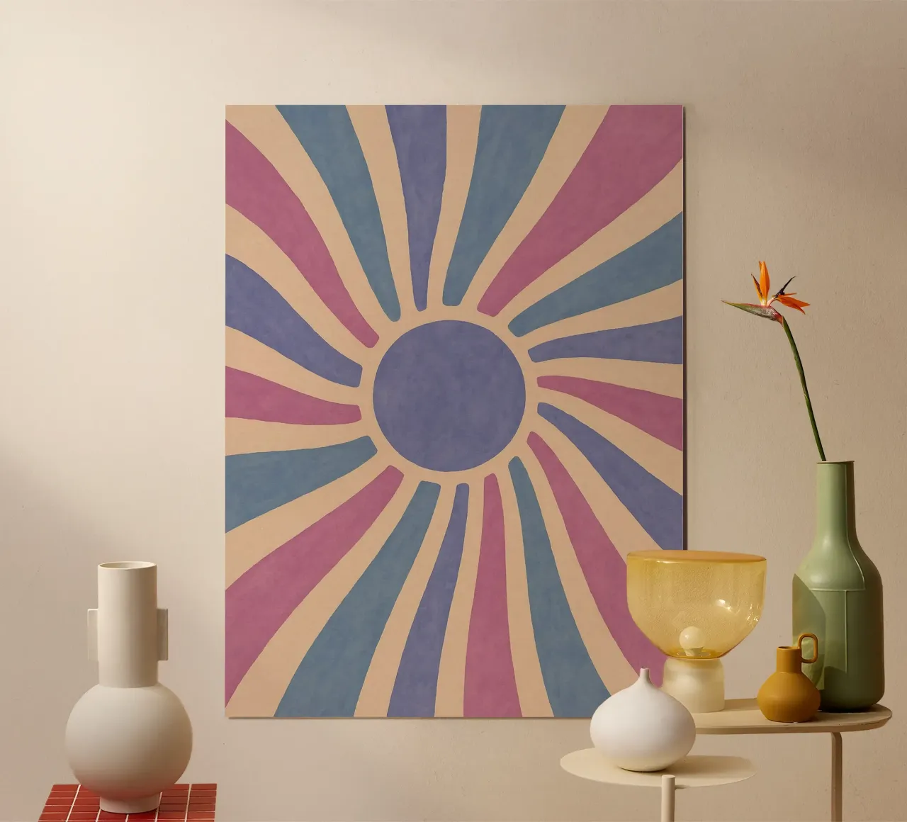 Zon Licht Abstracte Kunst poster met kunststof frame van Bulaxtims