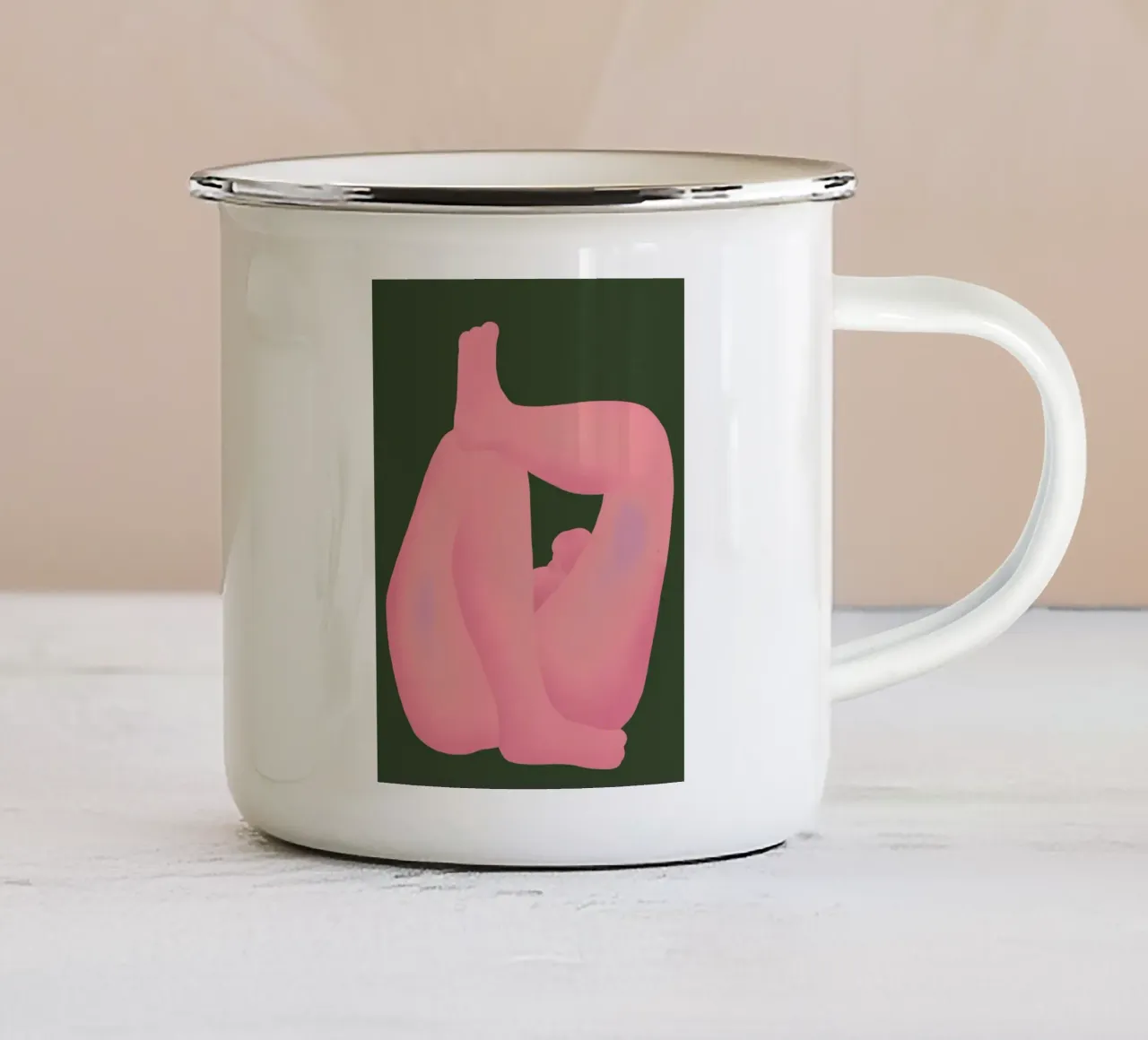 Forma umana reclinata var 3 tazza in smalto da Little Dean