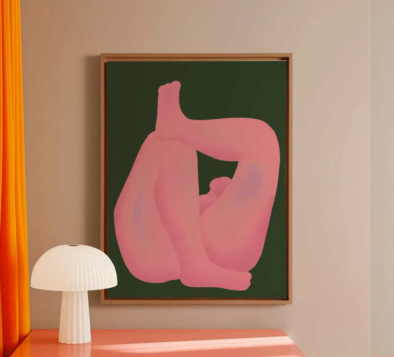 Liggende menselijke vorm var 3 canvas met Baklijst van Little Dean