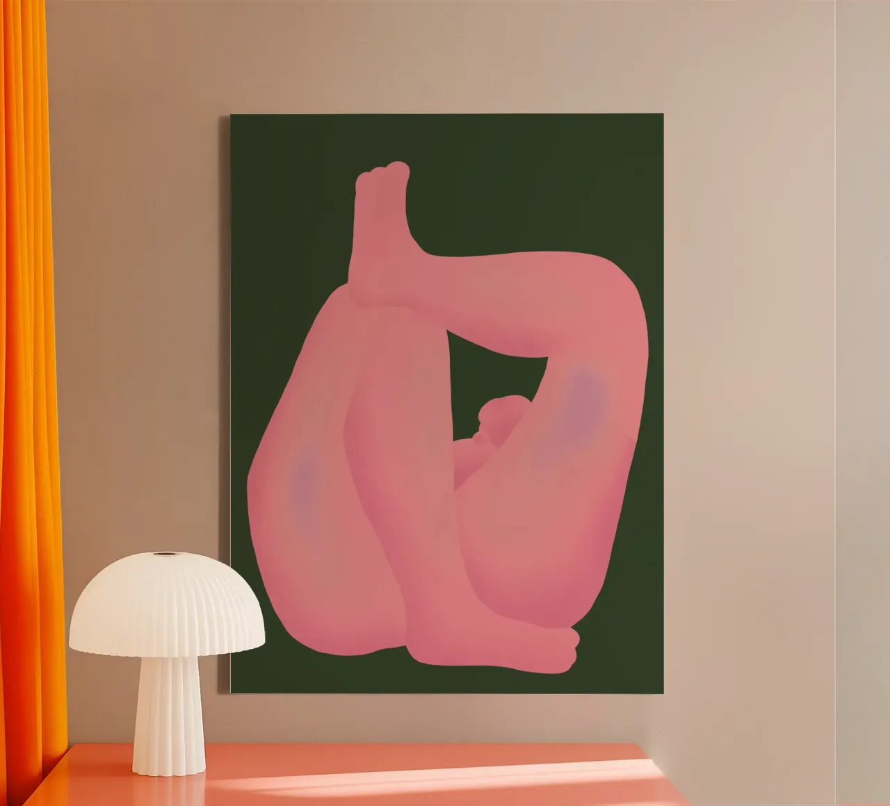 Liggende menselijke vorm var 3 canvas met Baklijst van Little Dean