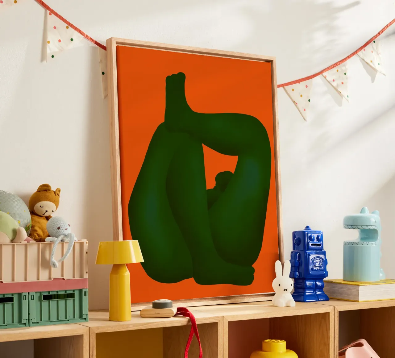 Liggende menselijke vorm var 4 canvas met Baklijst van Little Dean