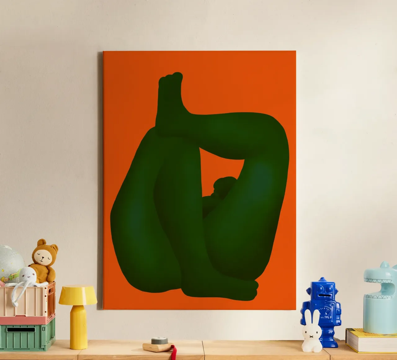Liggende menselijke vorm var 4 canvas met Baklijst van Little Dean