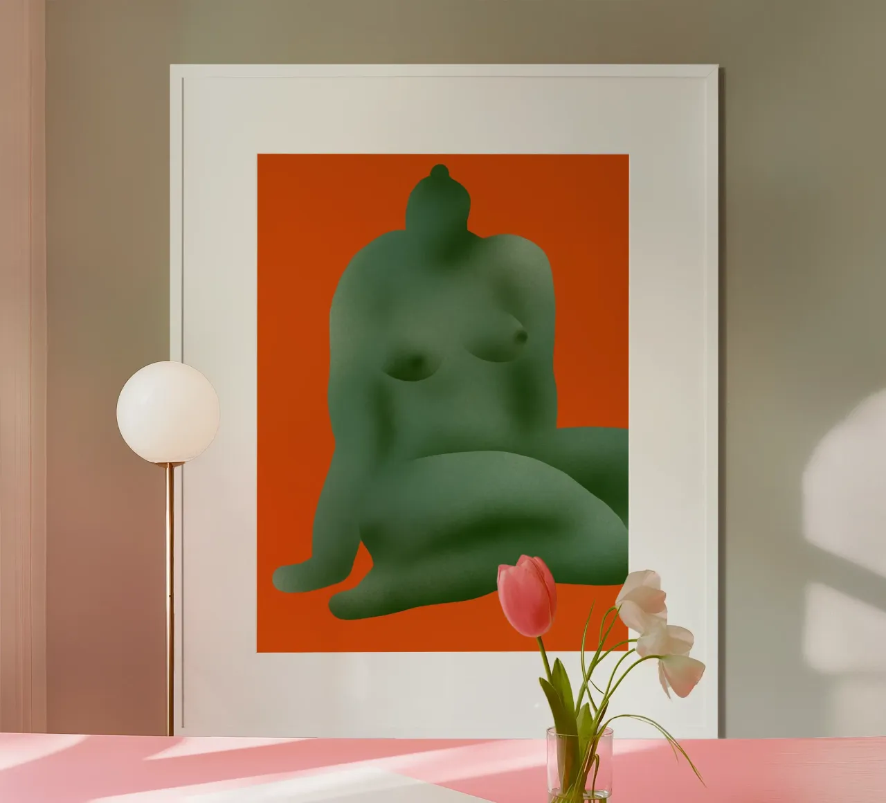 Nudo seduto set 1 poster con telaio in legno da Little Dean