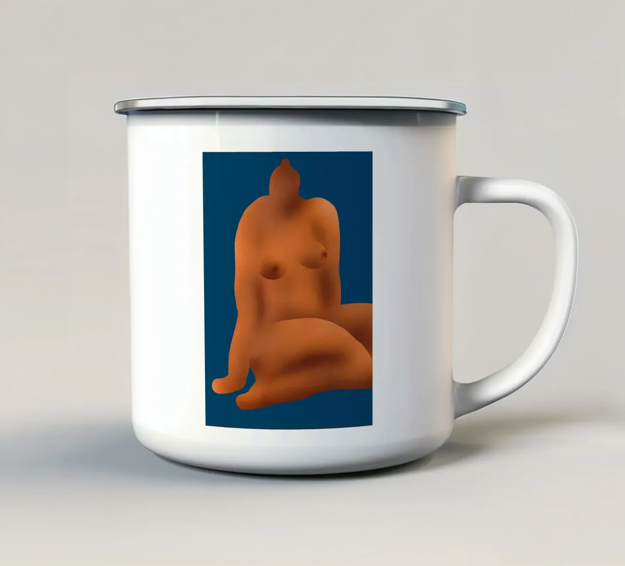 Nudo seduto set 2 tazza in smalto da Little Dean