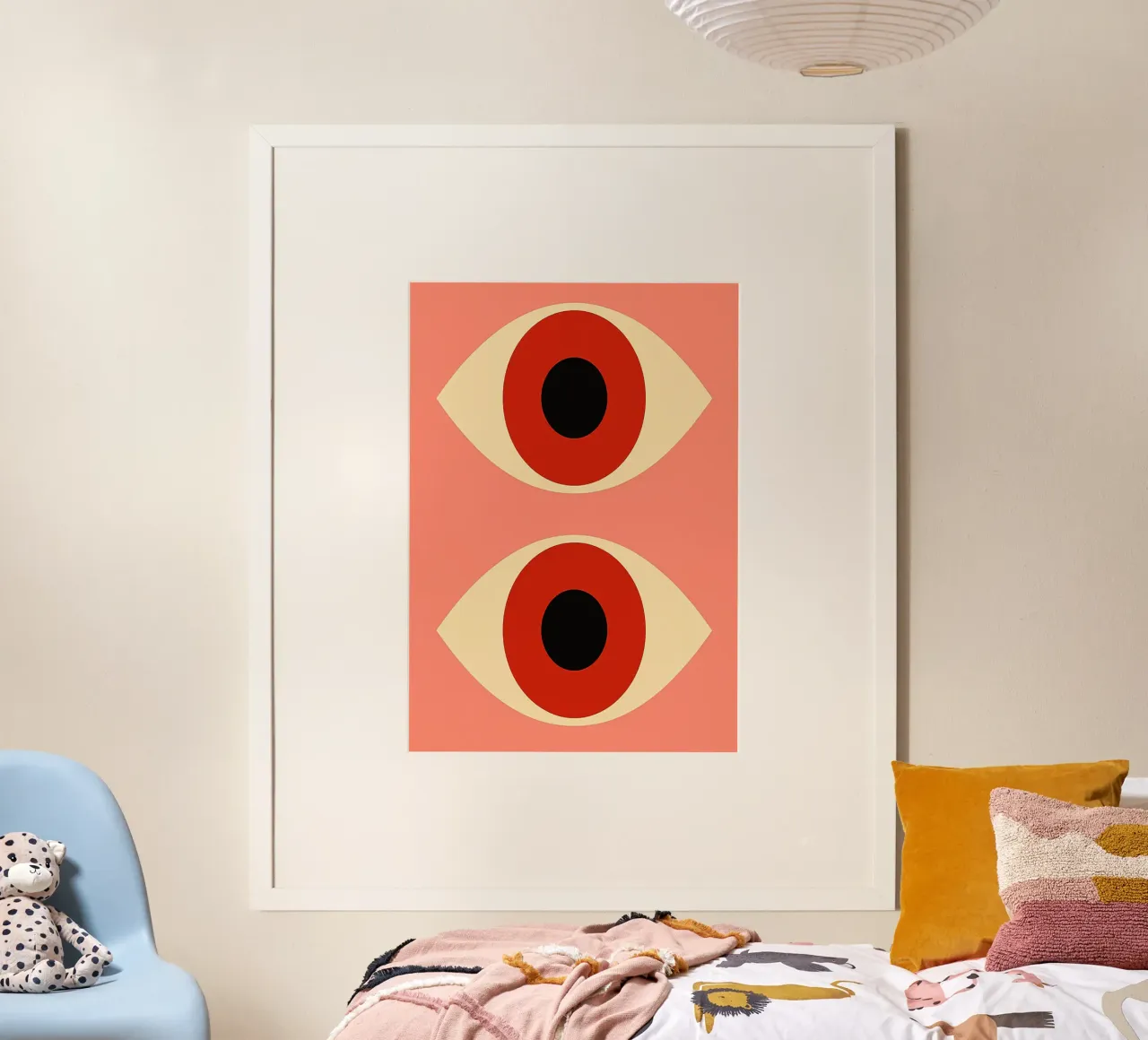 Twee ogen abstracte kunst poster met kunststof frame van Bulaxtims