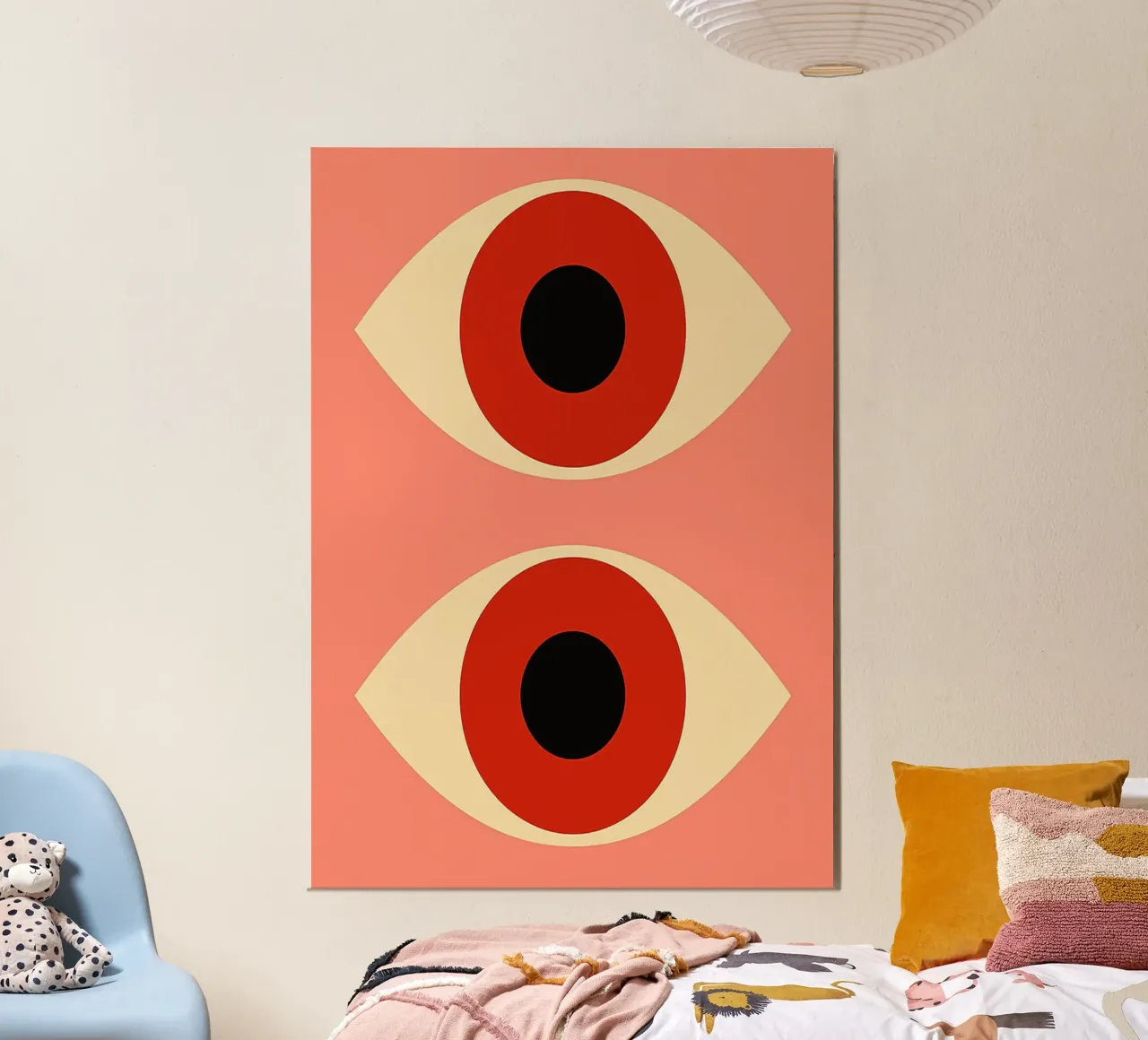 Twee ogen abstracte kunst poster met kunststof frame van Bulaxtims