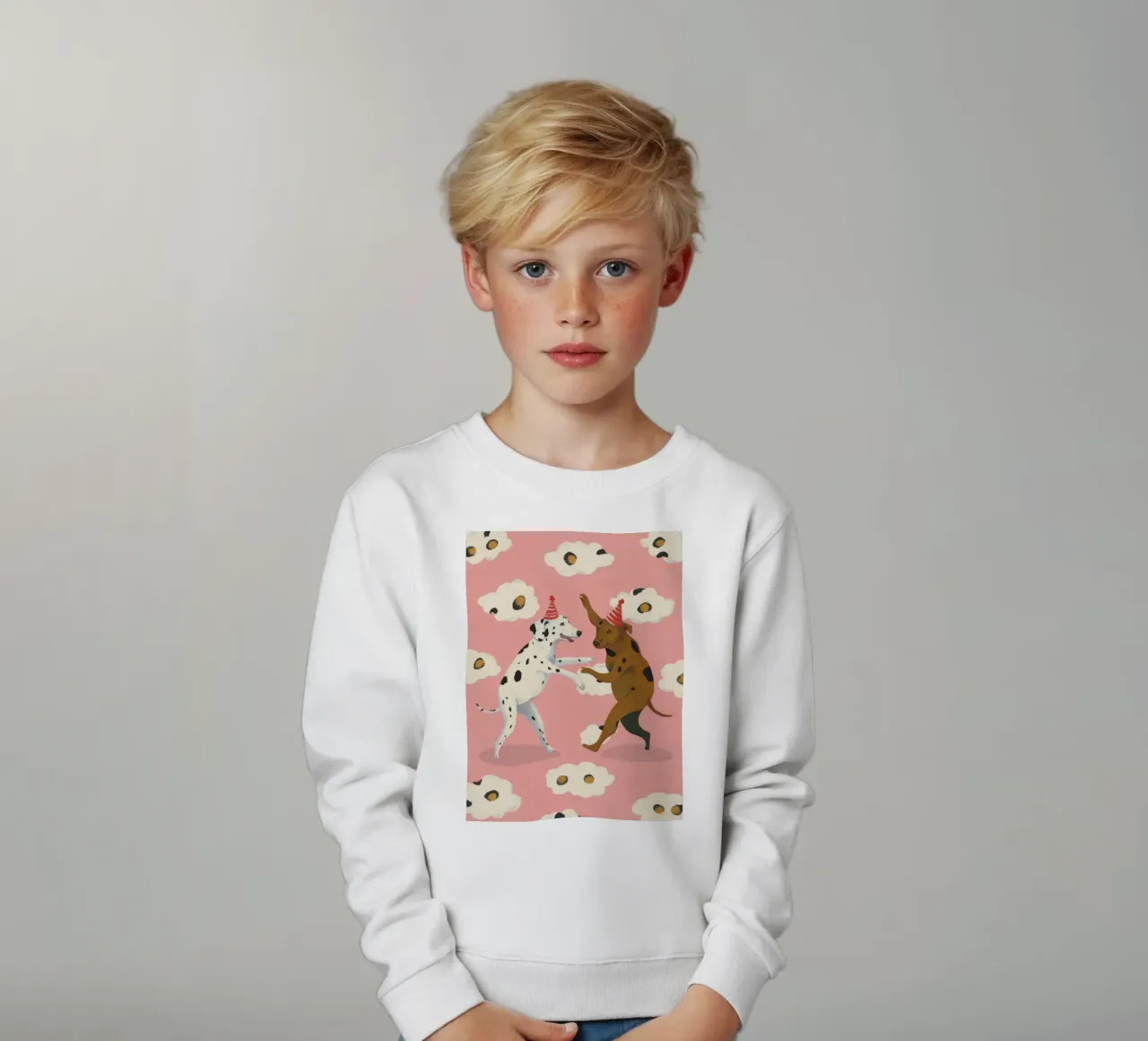 Skurriler Hundekarneval Kinder Sweatshirt von Aether Brush