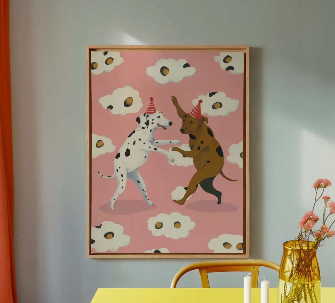 Carnevale canino stravagante tela con Cornice a cassetta da Aether Brush