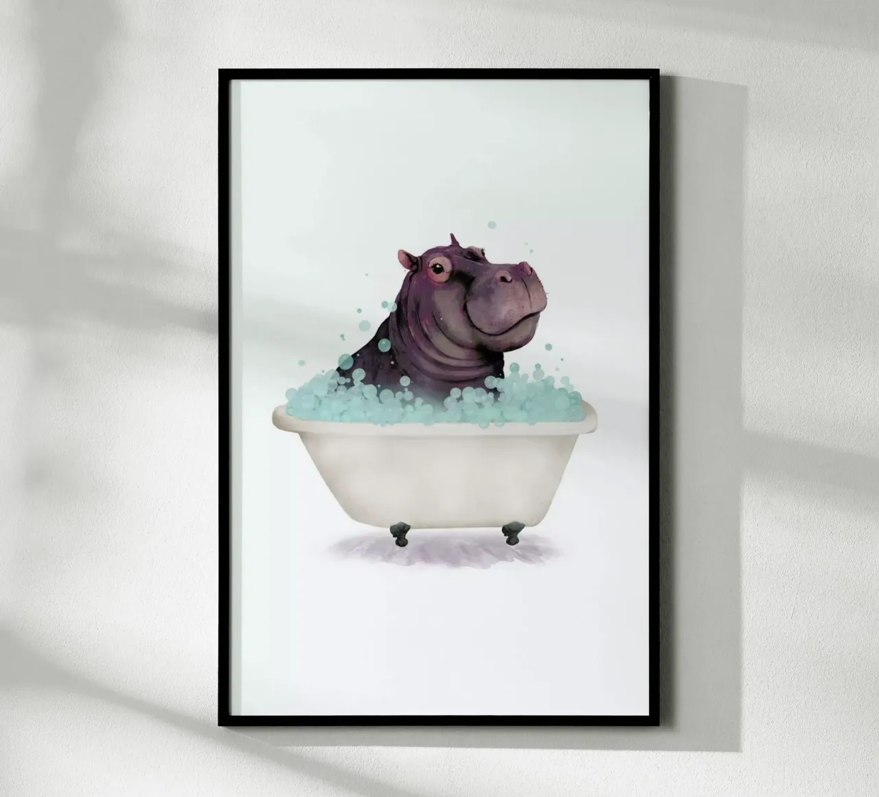 Hippo In The Bathtub hahnemühle by Laura Graves