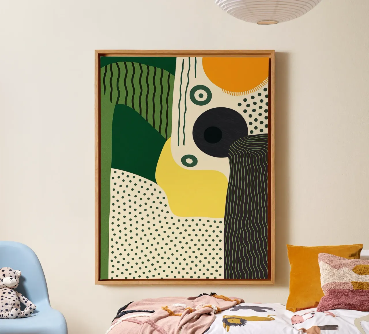 Muur Moderne Abstracte Kunst canvas met Baklijst van Bulaxtims
