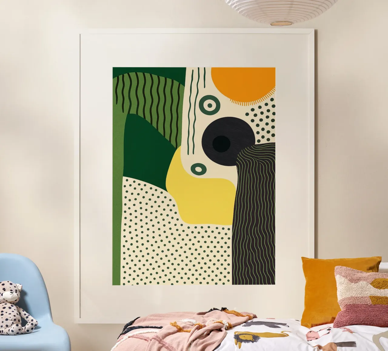 Wand Moderne Abstrakte Kunst Poster mit Kunststoffrahmen von Bulaxtims