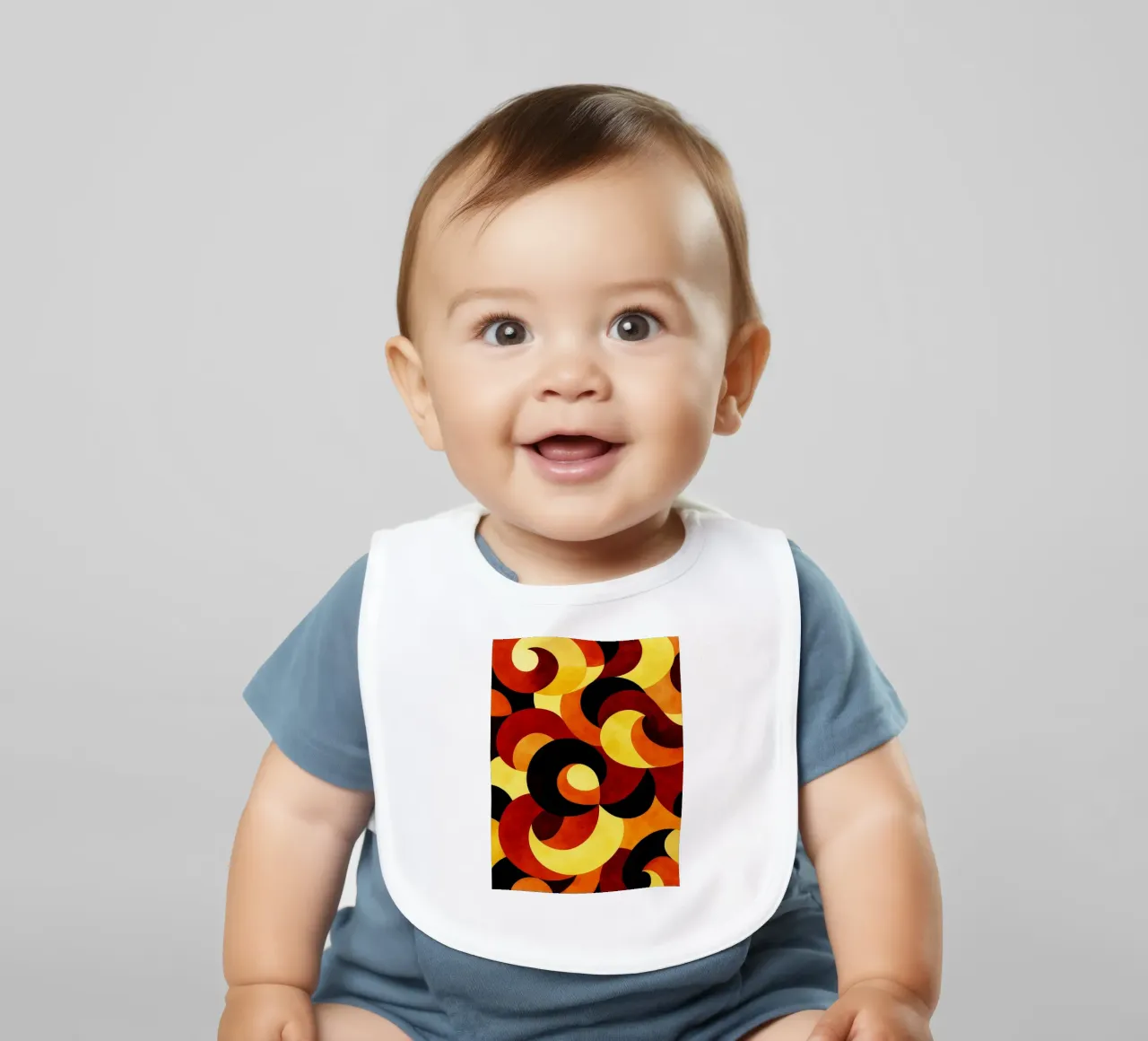 Wave Circle Modern Abstract Art baby bib by Bulaxtims