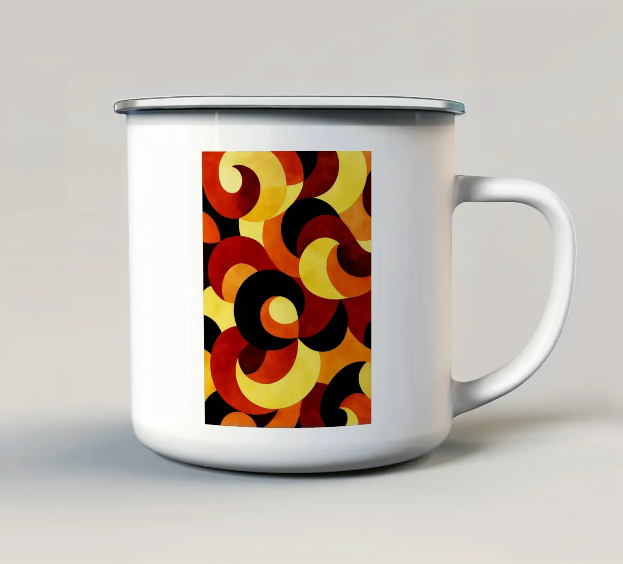Golfcirkel Moderne Abstracte Kunst emaille mok van Bulaxtims